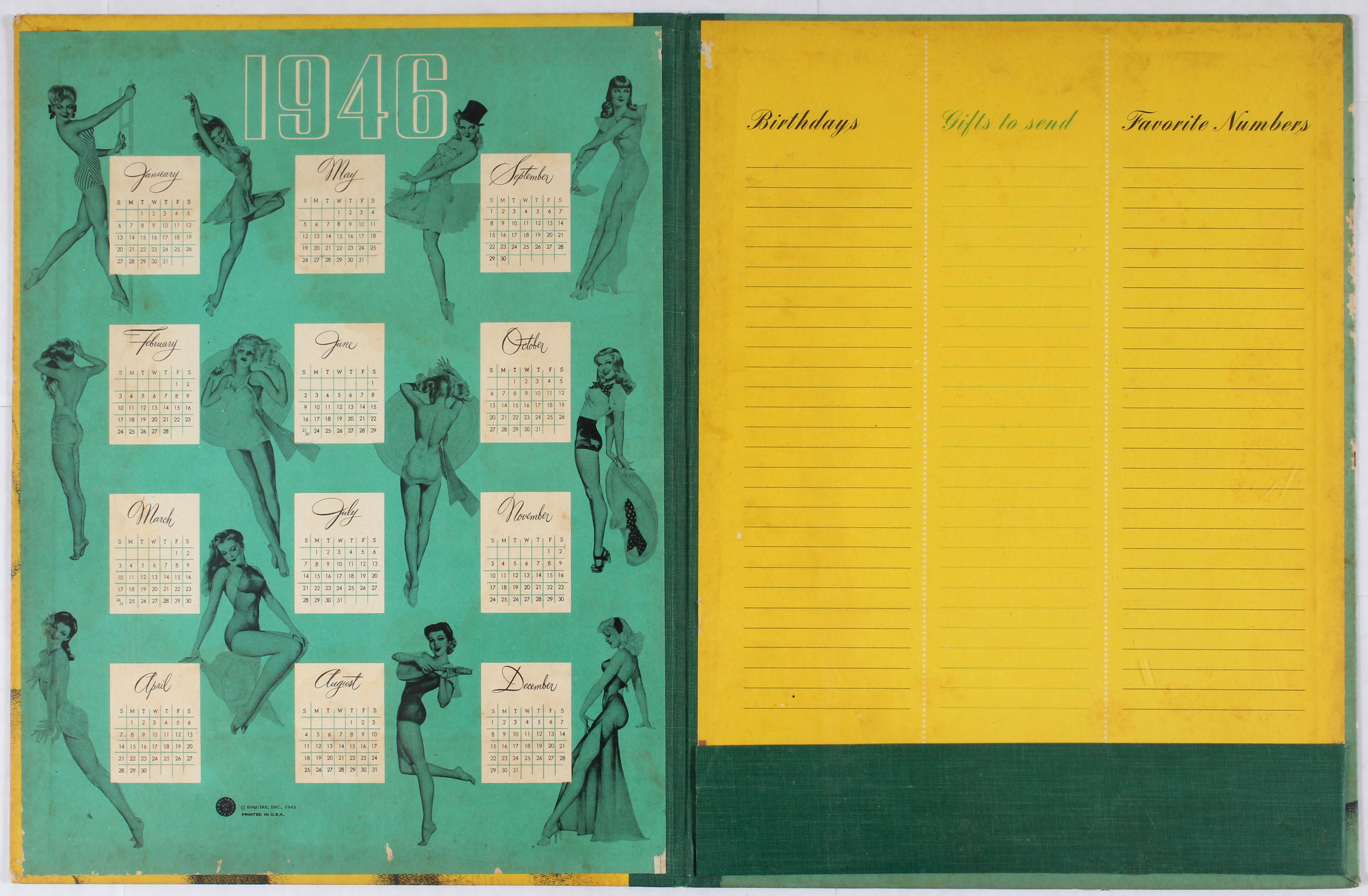 Poster Portfolio Esquire Pin Up Girls Calendar 1946 Vargas - Image 2 of 14