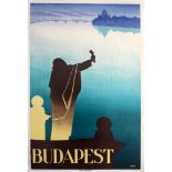 Travel Poster Budapest City View Hungary