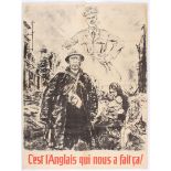 WWII Propaganda Poster Anti English Occupied France