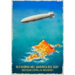 Travel Poster Graf Zeppelin HAPAG America Wiertz