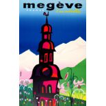 Ski Poster Megeve Mont Blanc