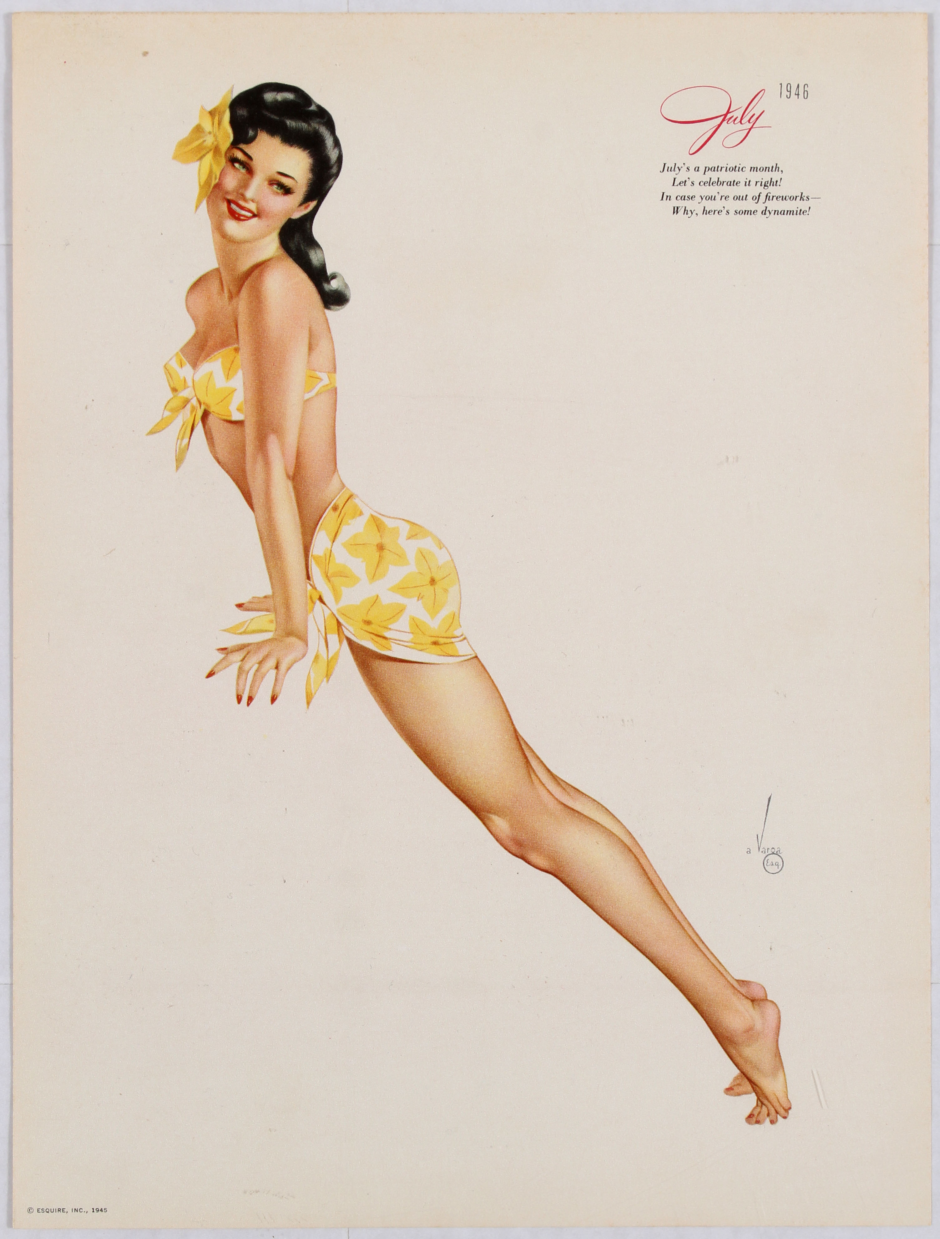 Poster Portfolio Esquire Pin Up Girls Calendar 1946 Vargas - Image 9 of 14