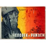 Soviet Film Poster Man with the Gun Revolution