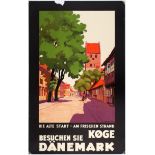 Travel Poster KogeThe Old Townthe Fresh Beach Visit Denmark