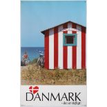 Travel Poster Denmark It's great! Beach Hut Poster