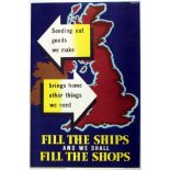 War Poster Fill the Ships WWII