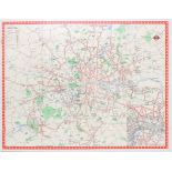 London Trolleybus & Tram Route Map 1950 Hale