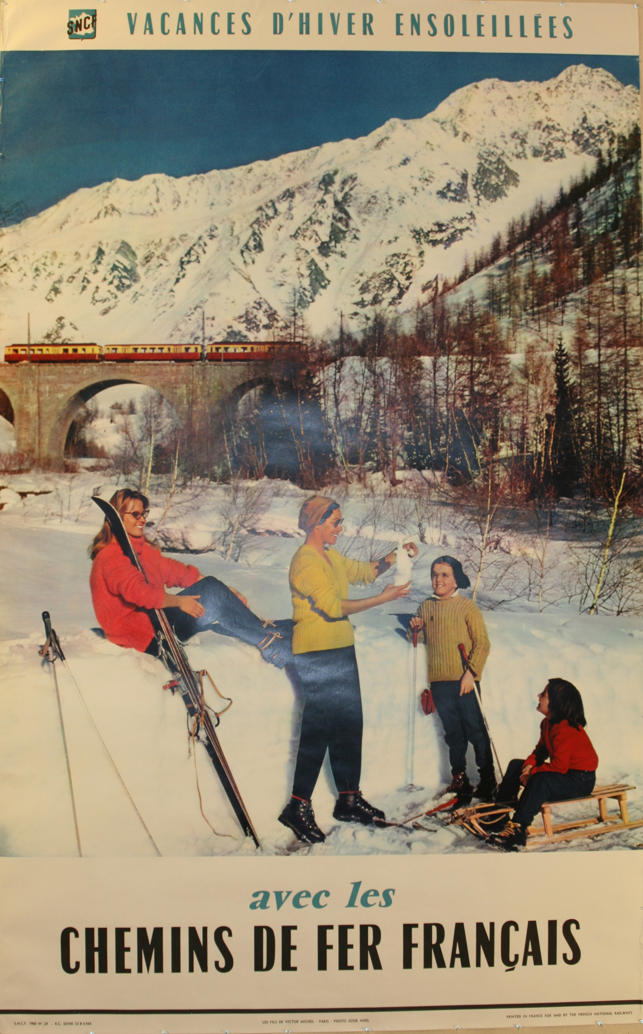 Travel Poster Sunny Winter Holiday France Ski