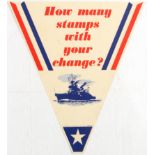 Propaganda poster Stamps WWII USA pennant