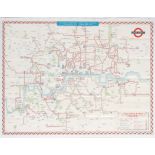 London Trolleybus & Tram Map Of Routes No1 1946 Elston