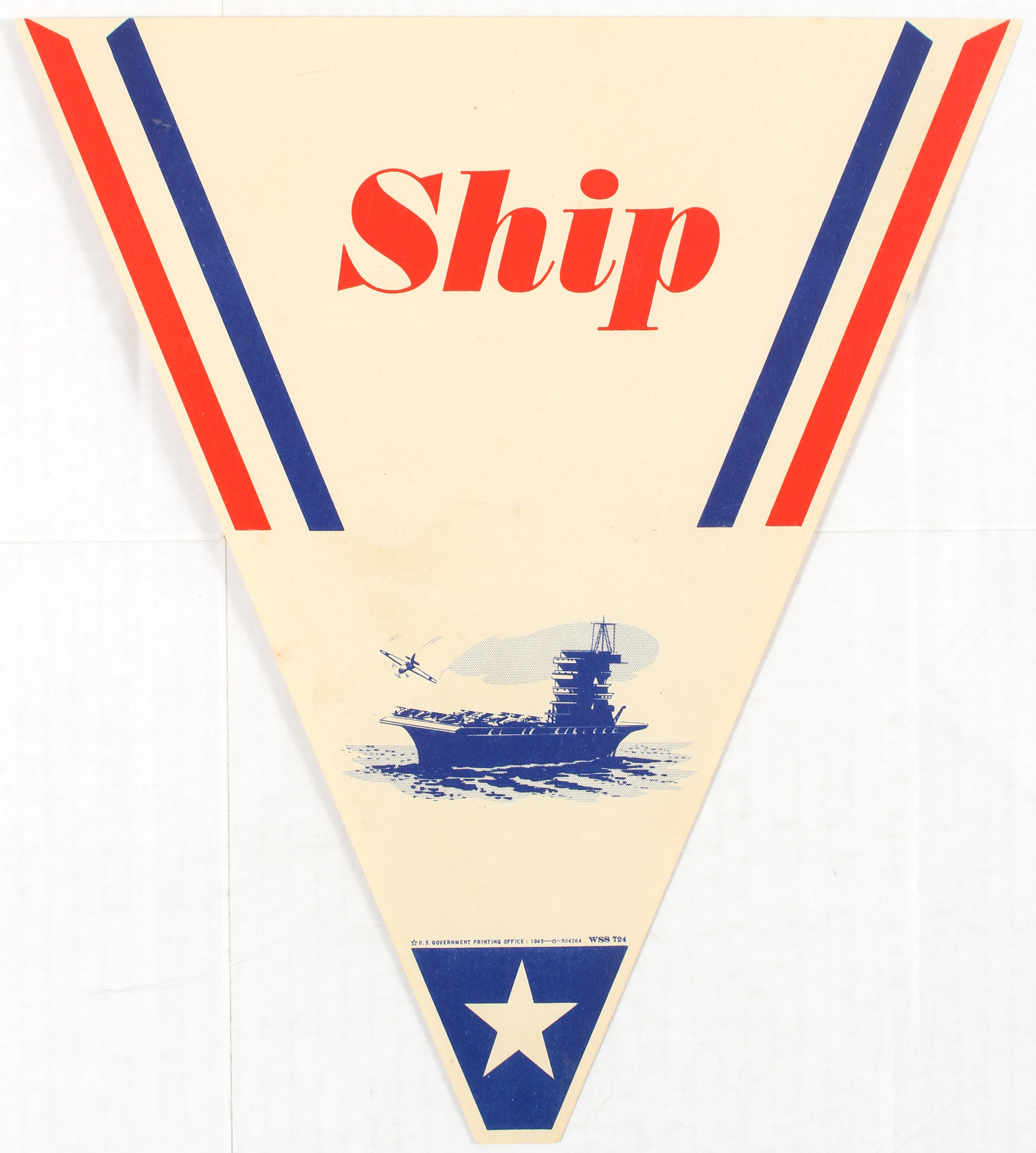 Propaganda poster Ship pennant WWII USA