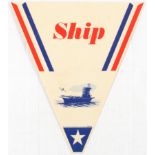 Propaganda poster Ship pennant WWII USA