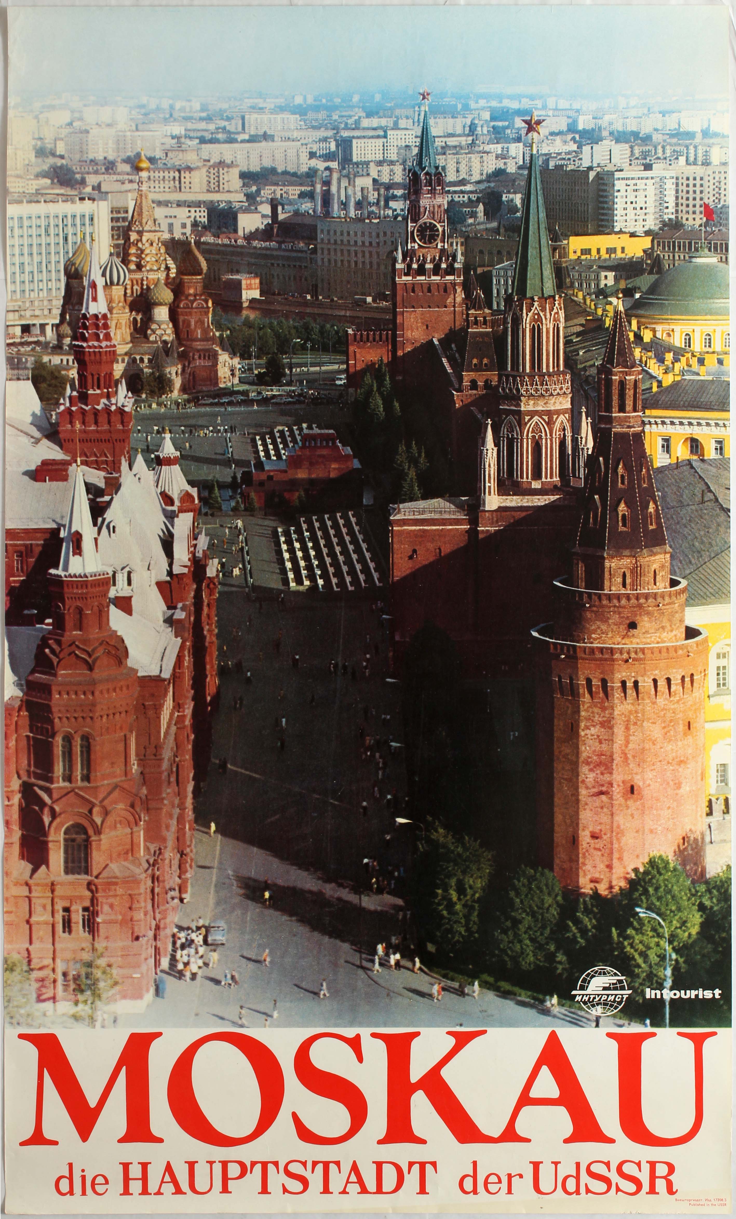 Travel poster Moscow USSR German Intourist