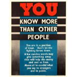 War Poster You Know More Home Front UK WWII Small