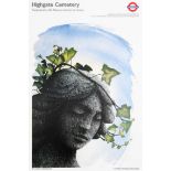 London Underground Poster Highgate Cemetery Terence Warren