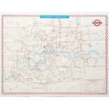 London Trolleybus & Tram Map Of Routes No1 1946 Elston