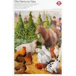 London Underground Poster City Farms Tube City Farms Lizzie Riches