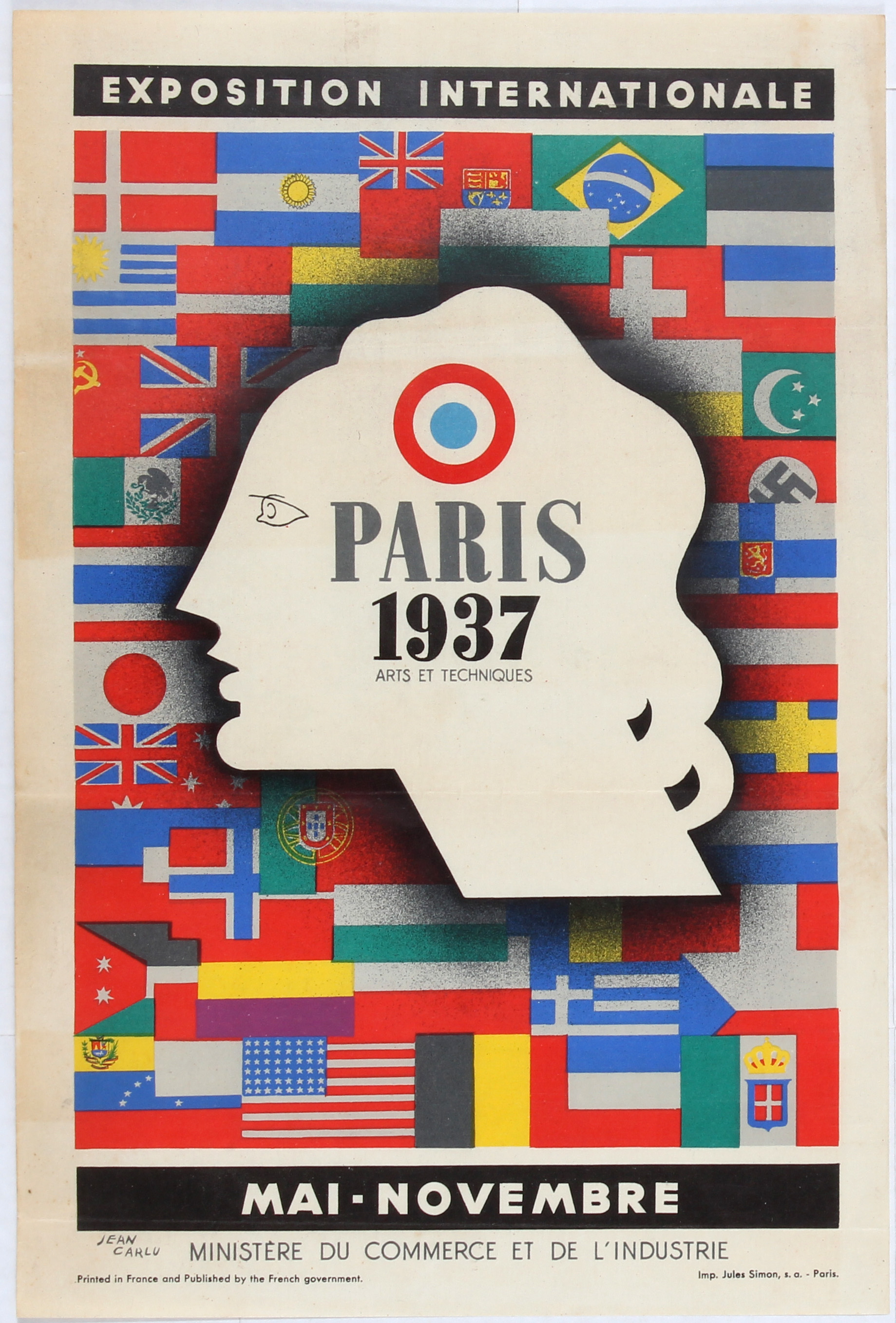 Advertising poster International Arts and Technology Exhibition Paris 1937