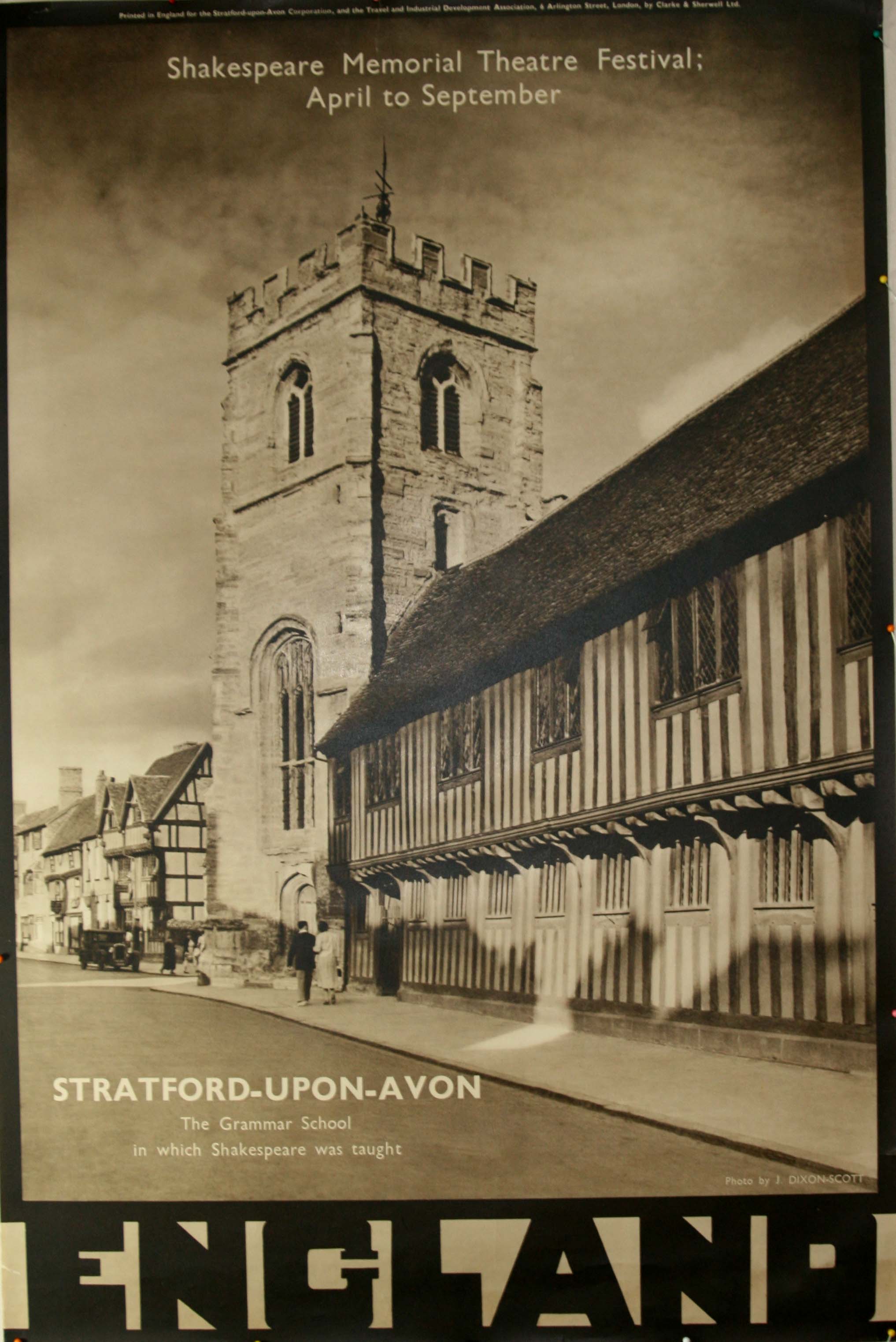 Travel Poster England Stratford-upon-Avon