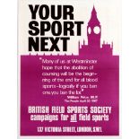 Advertising Poster Filed Sports Association Britain