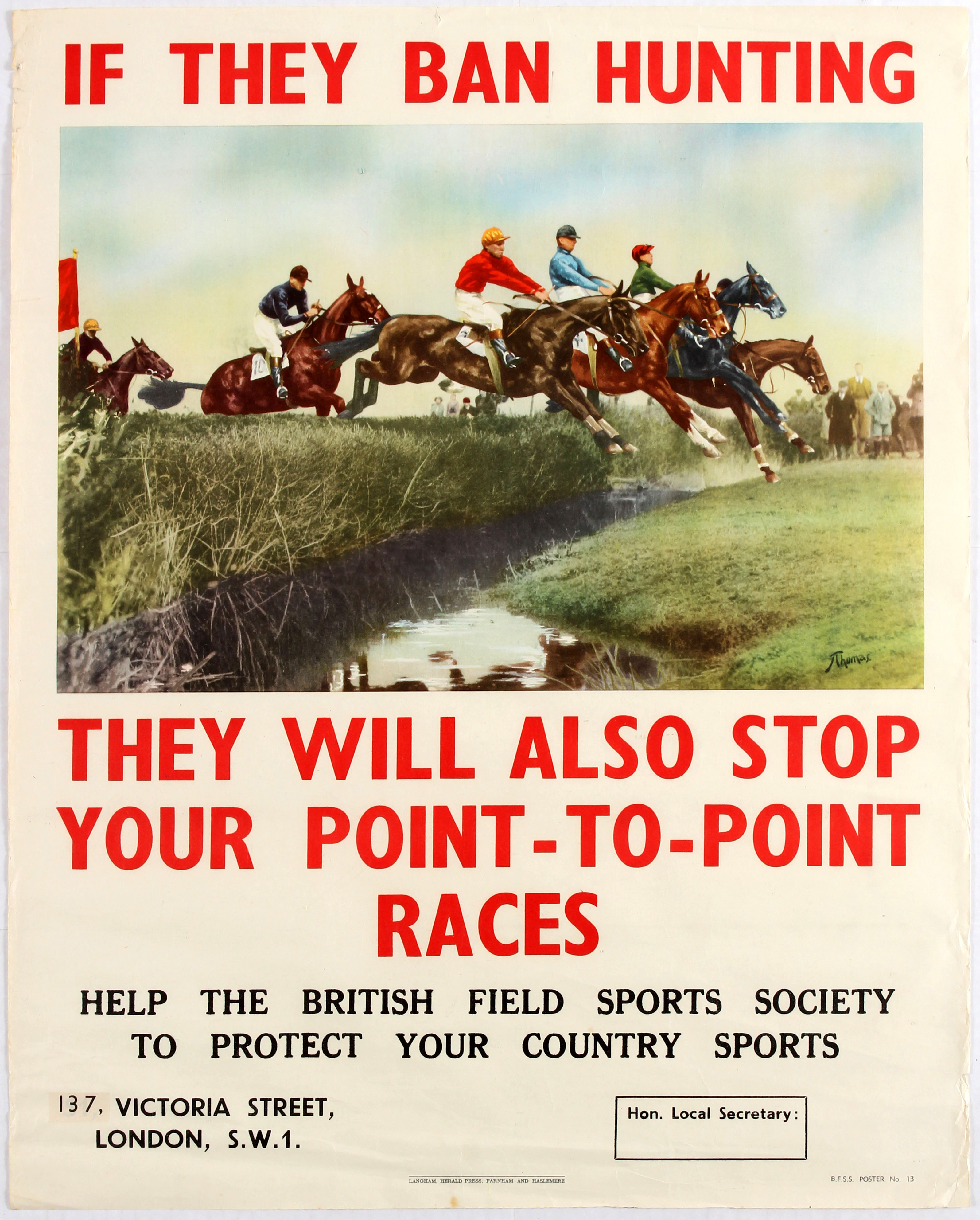 Advertising Poster Hunting Ban British Field Sports Society