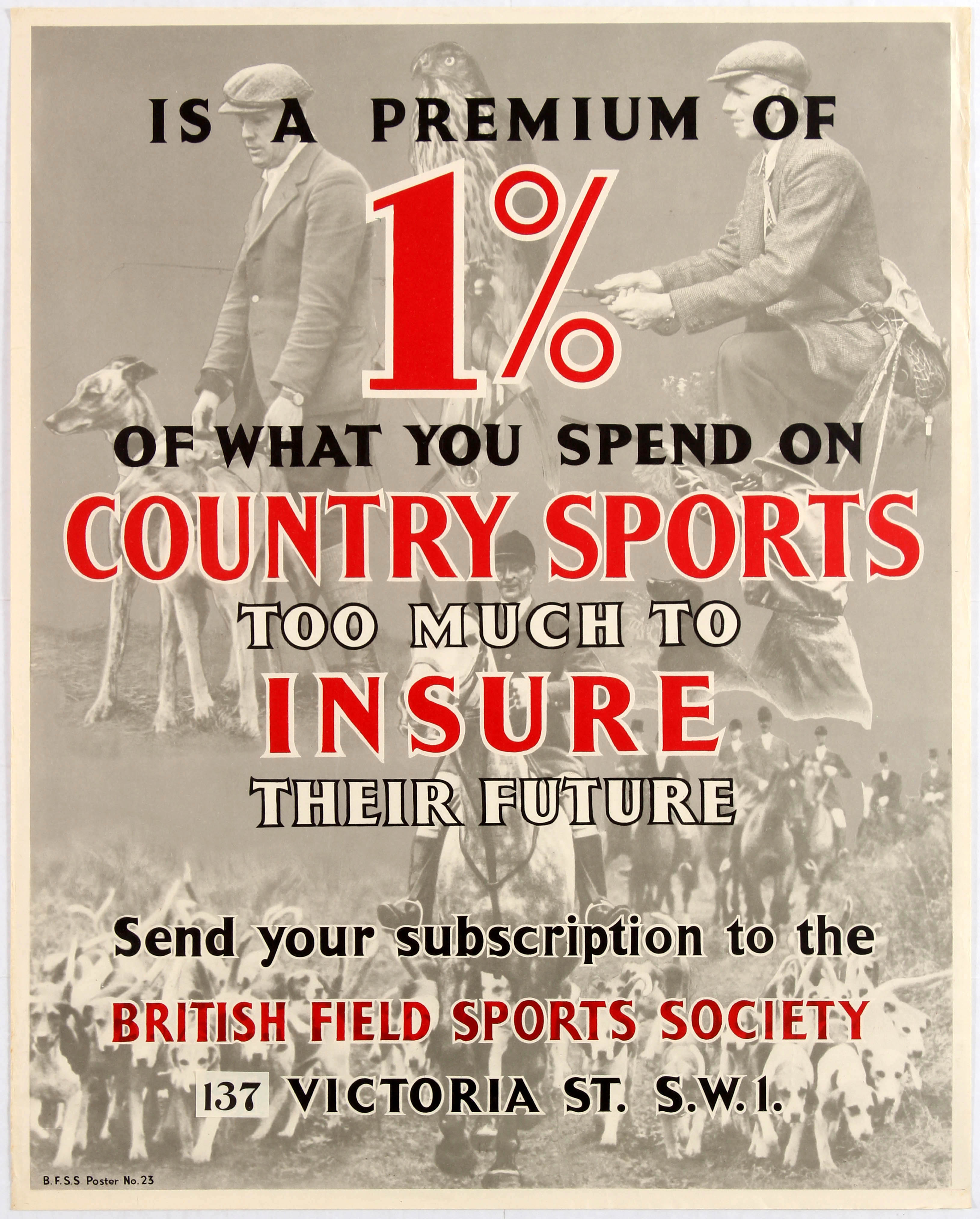 Advertising Poster British Field Sports Insurance