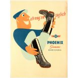 Advertising Poster Phoenix Boots Midcentury Modern