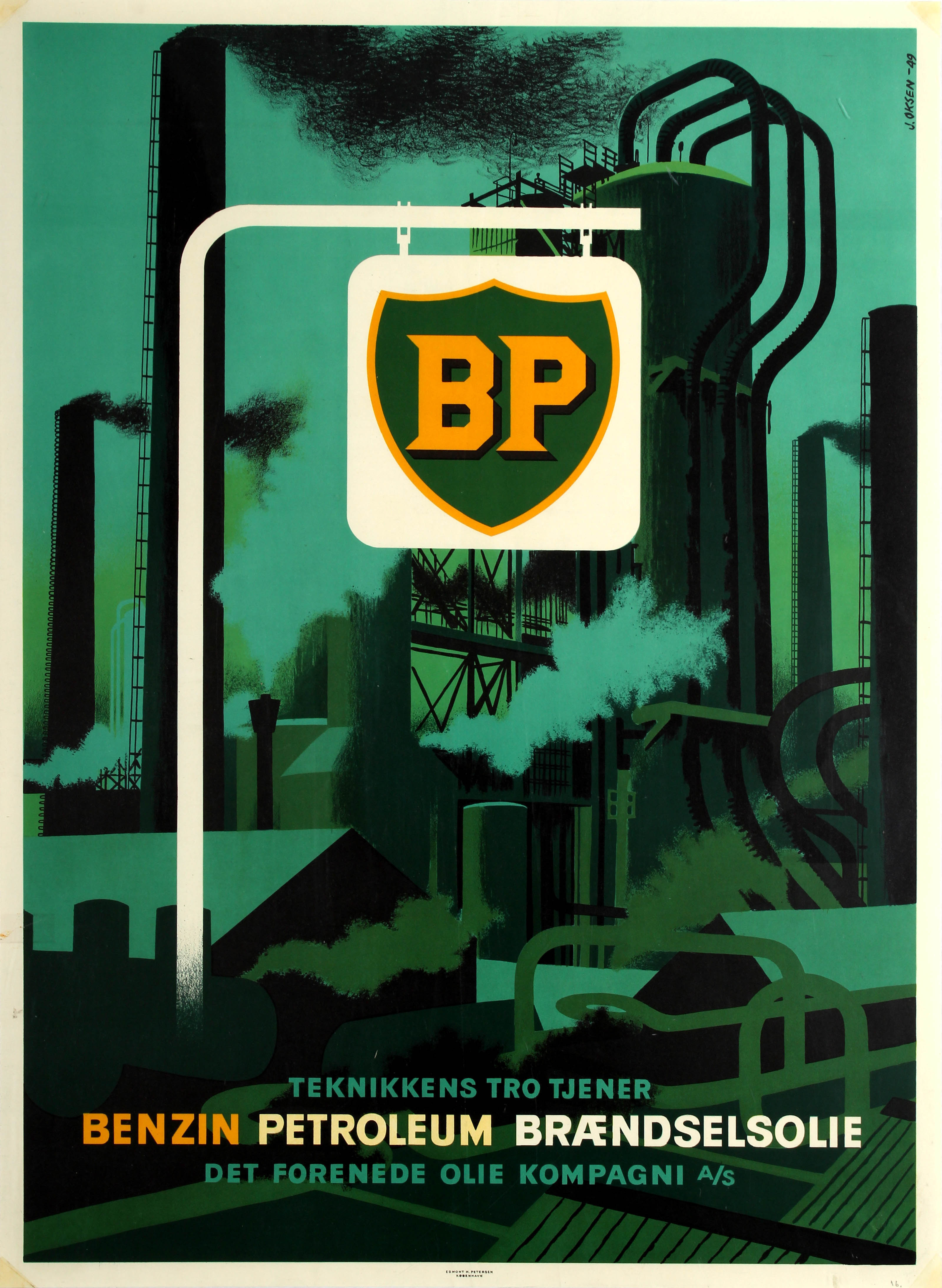 Advertising Poster BP British Petroleum Kerosene Fuel Oil