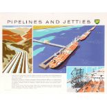 Advertising Poster BP British Petroleum Pipelines and Jetties 1960s