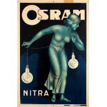 Advertising Poster Osram Nitra Lightbulbs Art Deco