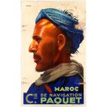 Travel Poster Morocco Compagnie De Navigation Paquet