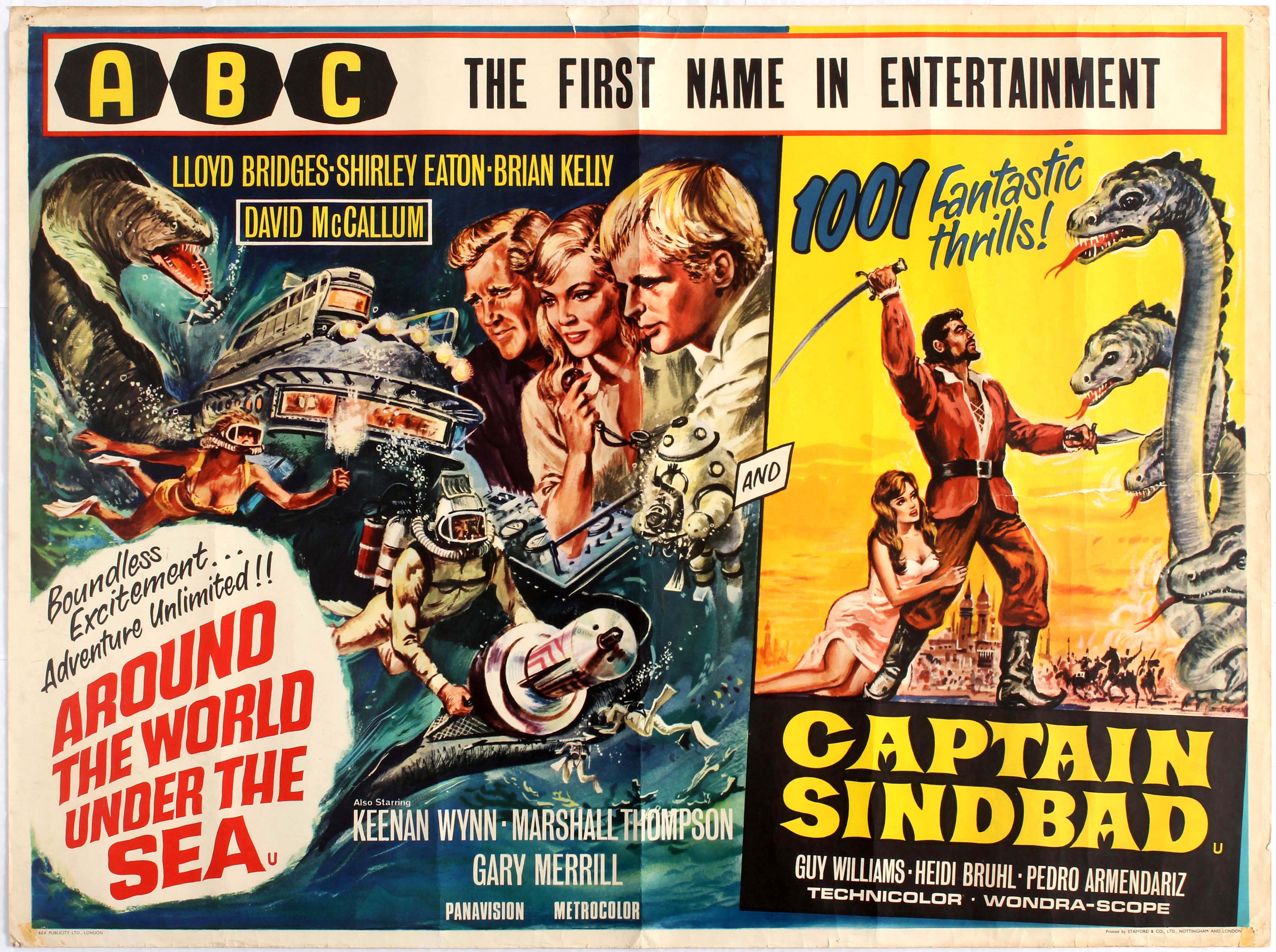 Movie Poster Around The World Under The Sea Captain Sindbad