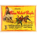 Movie Poster Three Violent People USA Western Rudolph Mate