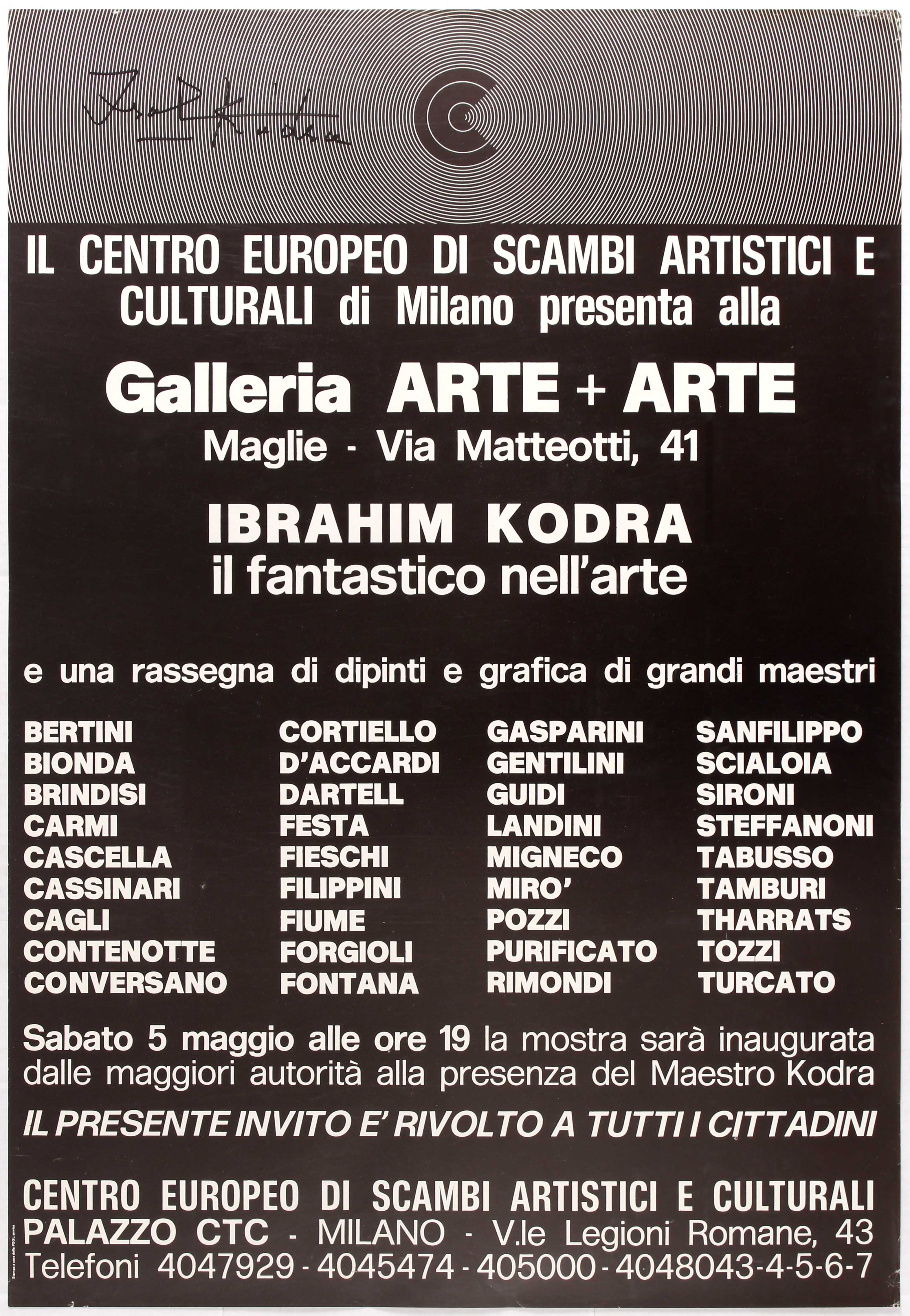 Art Exhibition Poster Lichtenstein Mirko Ibrahim Kodra Eva Klasson Antonio Ligabue - Image 3 of 5