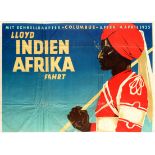 Travel Poster Lloyd Cruise Line India Africa Steamships