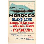 Travel Poster Morocco Gibraltar Bland Line Shipping Steamer
