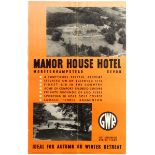 Travel Poster Manor House Hotel Devon GWR Railway Golf