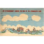 War Poster WWII UK Ship Wreck Navy Meeting Of The Straggler's Club