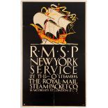 Travel Poster New York Royal Mail Steam Packet RMSP