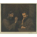 Thoma, Hans (1839 Bernau - Karlsruhe 1924). Christus und Nikodemus. Algraphie, 1903. 38,5 x 48,3 cm,