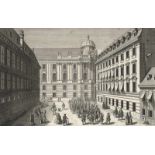 Sammlung von ca. 90 (tls. dplt.) Bl. mit Ansichten von Wien. Kupferstiche v. Hattinger, Corvinus,