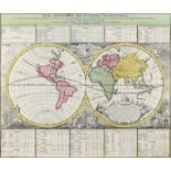Weltkarte. Basis Geographiae Recentioris Astronomica. Weltkarte in 2 Hemisphären mit den nicht