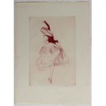 Pollak, Max (1886 Prag - Sausalito/Kalifornien 1970). Die Tänzerin Maria Ley. Radierung in Rot auf