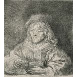 Rembrandt van Rijn, Harmensz (1606 Leiden - Amsterdam 1669). Der Kartenspieler. Radierung auf feinem