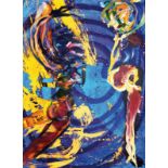 Citny, Kiddy (1957 Stuttgart). 'Im blauen Fauenwalde'. Acryl auf Lwd. 1990. 140 x 190 cm. Verso