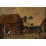 Apshoven, Thomas van (1622-1664) Umkreis. Bauern beim Boulespiel. Öl auf Holz, 17. Jh. 27 x 37 cm.