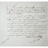 Clarke, Henri, Duc de Feltre, Comte d'Hunebourg, Marschall von Frankreich (1765-1818). Brief mit eh.