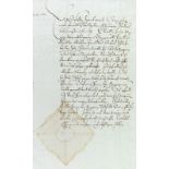 Dreißigjähriger Krieg. Brief des bayerischen Generalproviantmeister S. Müllner von Zwey Roden.