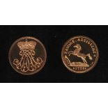 Braunschweig. Nachprägung aus Gold (585) aus dem Jahr 1979 einer 1 Ducat Goldmünze von 1735.