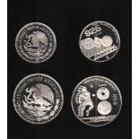 Mexiko. 3 Silbermünzen zu 25, 50 und 100 Pesos. (925 / 1000) Gedenkmünzen zur Fußball -